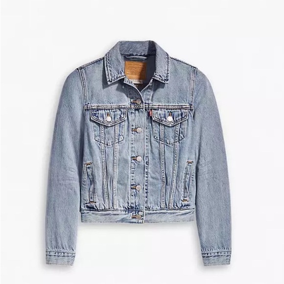 Levi’s Original Denim Trucker Jacket “All Mine” Medium Wash Women’s Medium - Picture 2 of 7